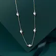 گردنبند طلا زنانه طرح مرواریددار کد MT2472