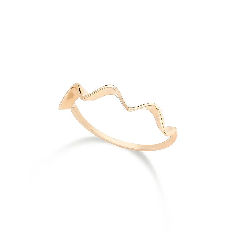 انگشتر طلا زنانه مینیمال موج خط کد MT340