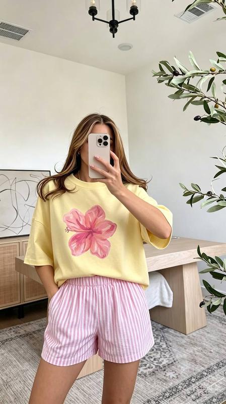 تیشرت زرد کد3016