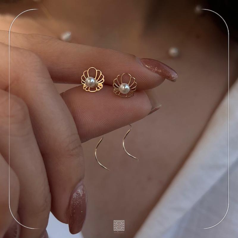 گوشواره مرواریدی کرلی