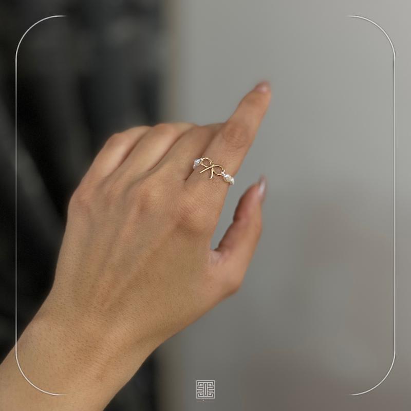 انگشتر مرواریدی پاپیون