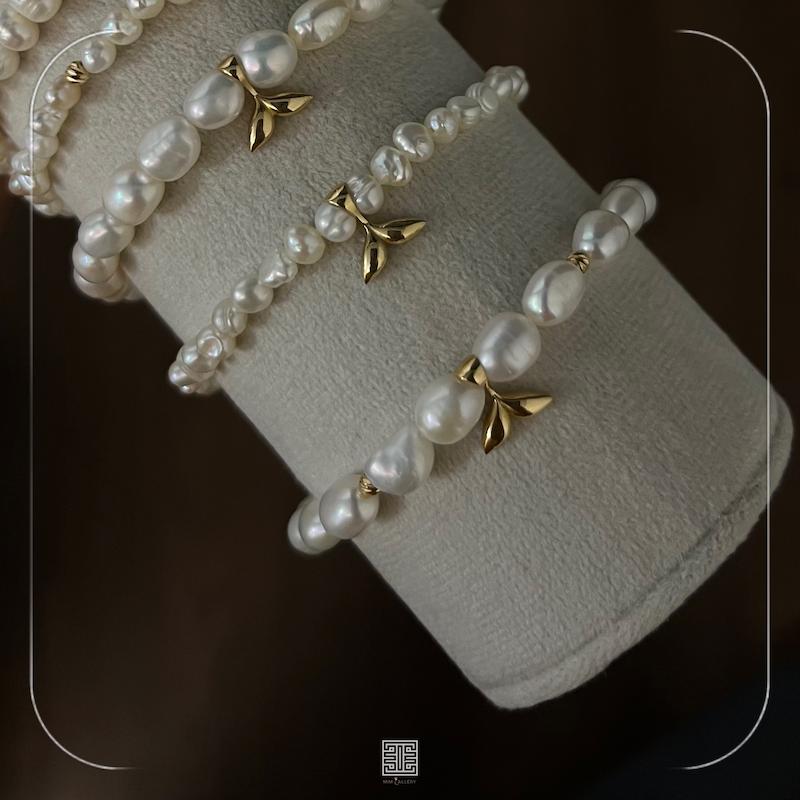 دستبند مرواریدی دم وال