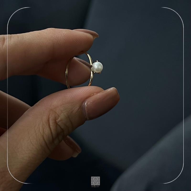 انگشتر مینیمال مرواریدی