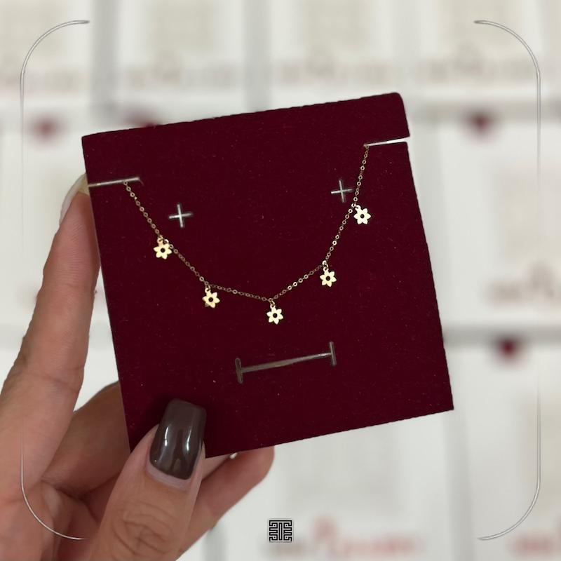 گردنبند مینیمال طرح گل 