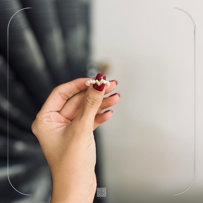 انگشتر مرواریدی قلب هلیومی