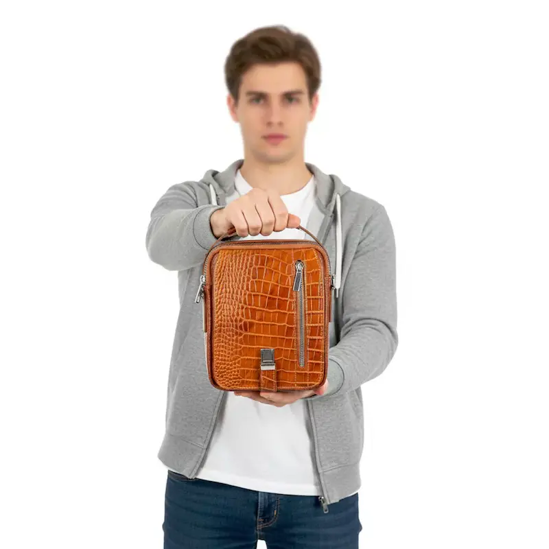 کیف دوشی چرم طبیعی مدل ۳۵۵