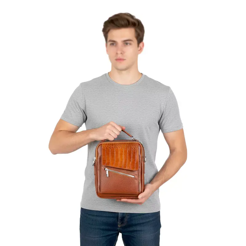 کیف دوشی چرم طبیعی مدل ۷۰۵۴