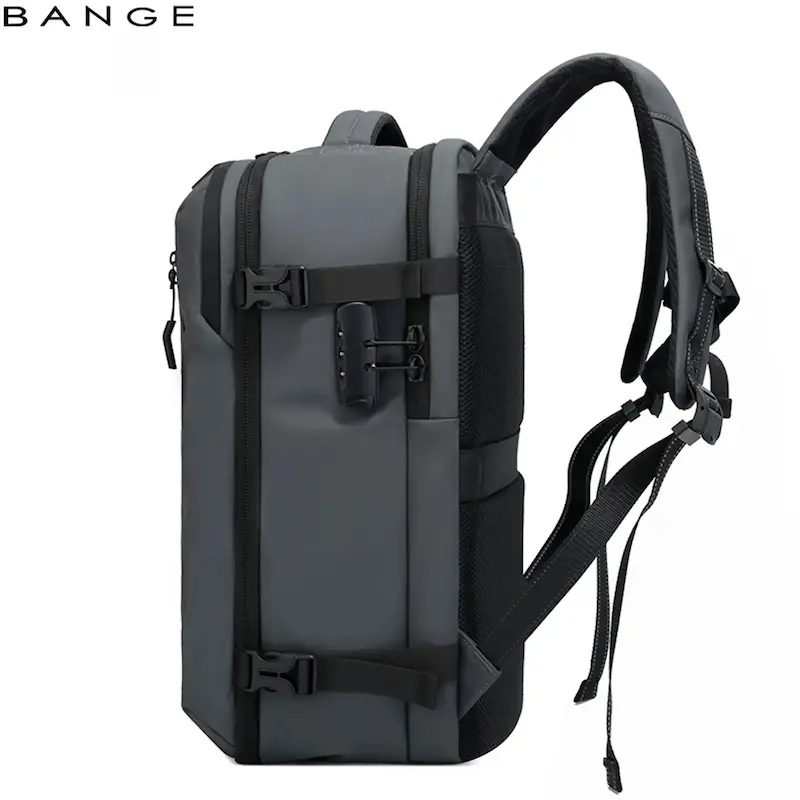 کوله پشتی لپ تاپ 15.6 اینچ مسافرتی ضد آب بنج (BANGE) مدل BG-7876-1 طرح چمدان با دریچه وکیوم
