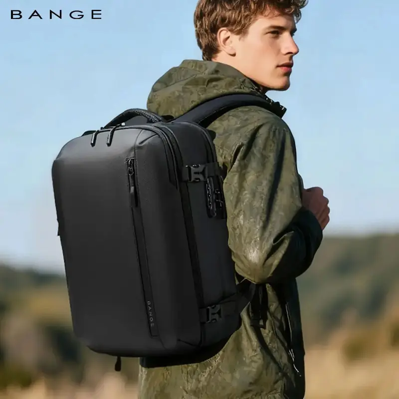 کوله پشتی لپ تاپ 15.6 اینچ مسافرتی ضد آب بنج (BANGE) مدل BG-7876-1 طرح چمدان با دریچه وکیوم