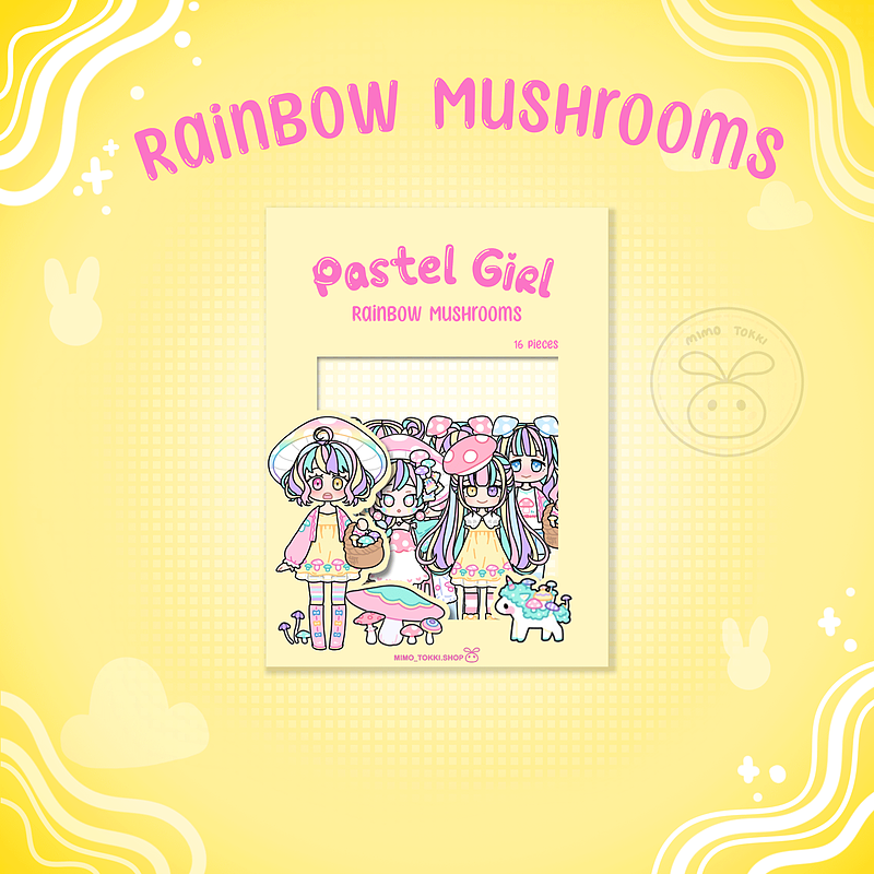 Pastel Girl 🍄🌈 Rainbow Mushrooms