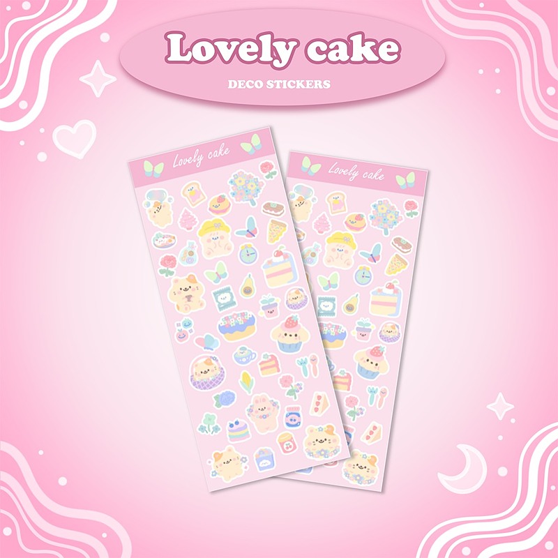 Lovely cake 🍰 Sticker Sheet