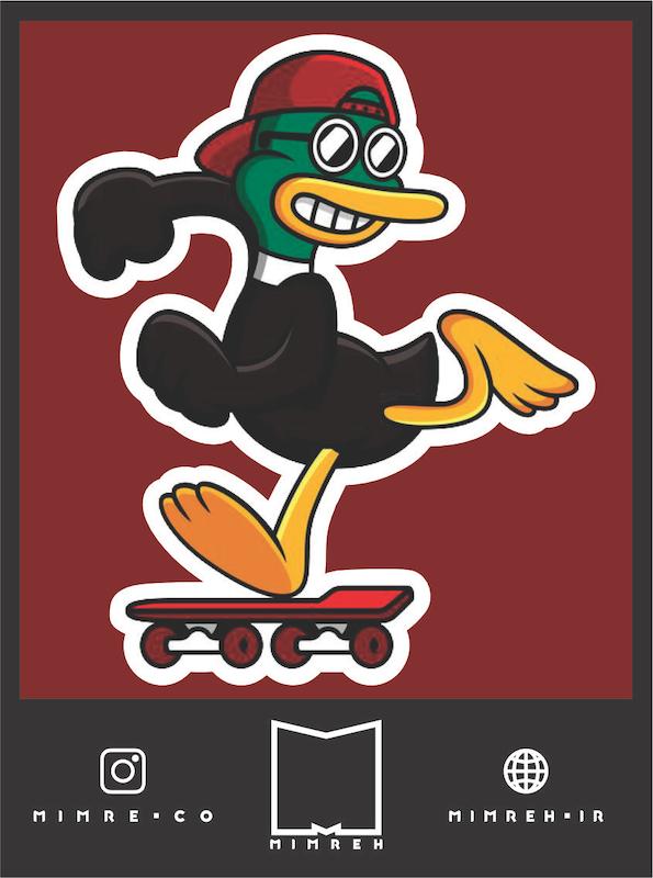 استیکر Skater Duck