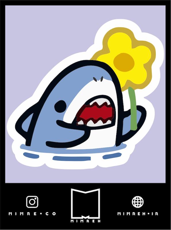 استیکر Cute Shark