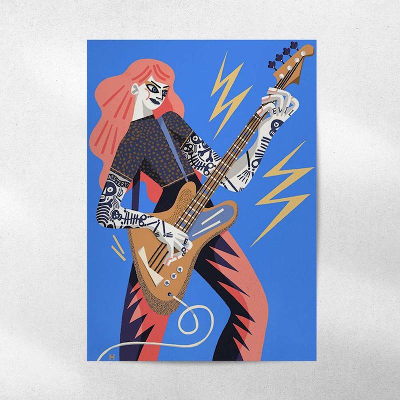 پوستر Guitarist Girl