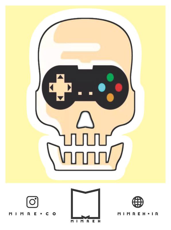 استیکر   Gamer Skeleton
