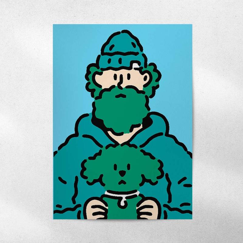 پوستر Guy With Dog