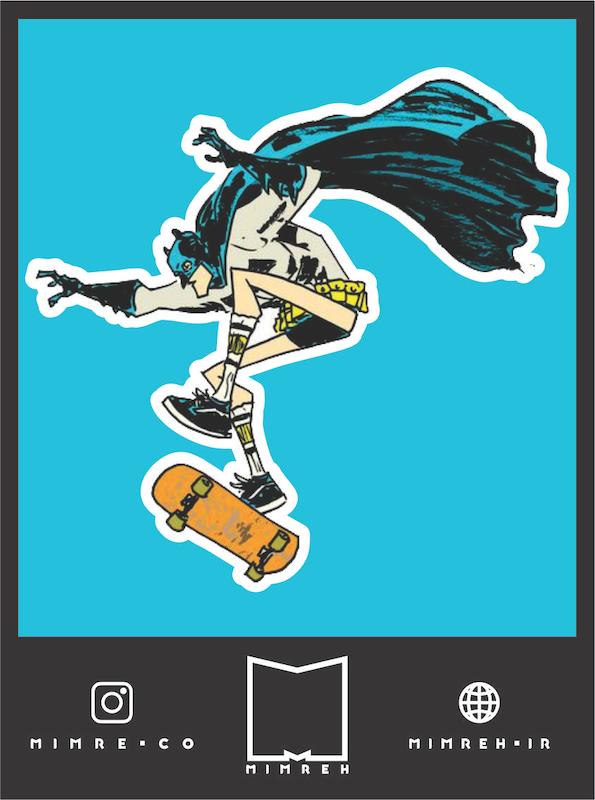 استیکر skater batman
