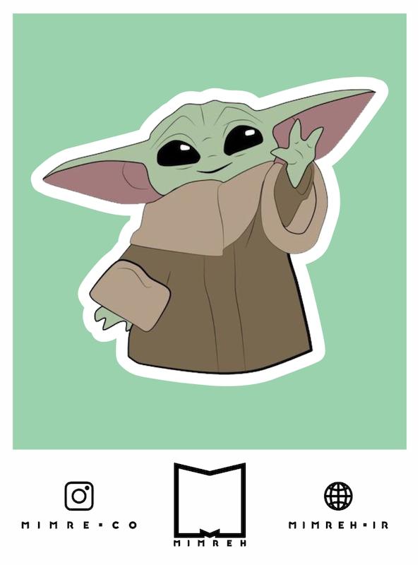 استیکر Baby Yoda