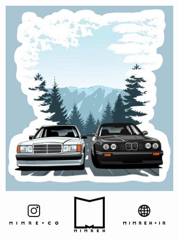 استیکر benz bmw