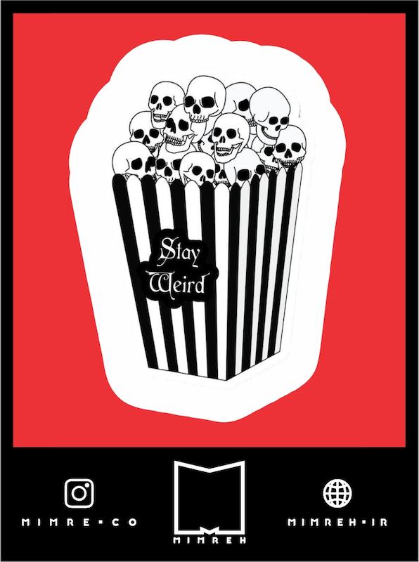 استیکر Weird skeleton Popcorn