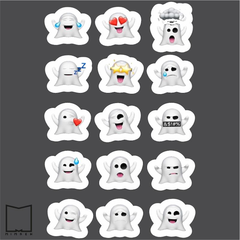 پک استیکر مموجی Ghost