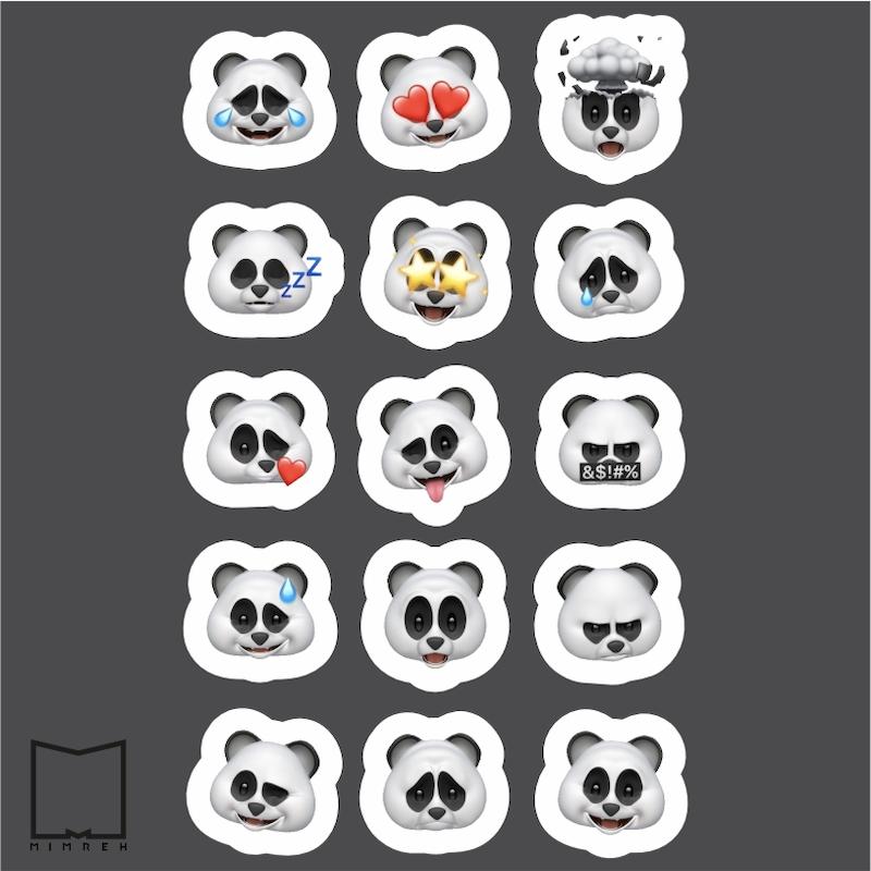 پک استیکر مموجی Panda