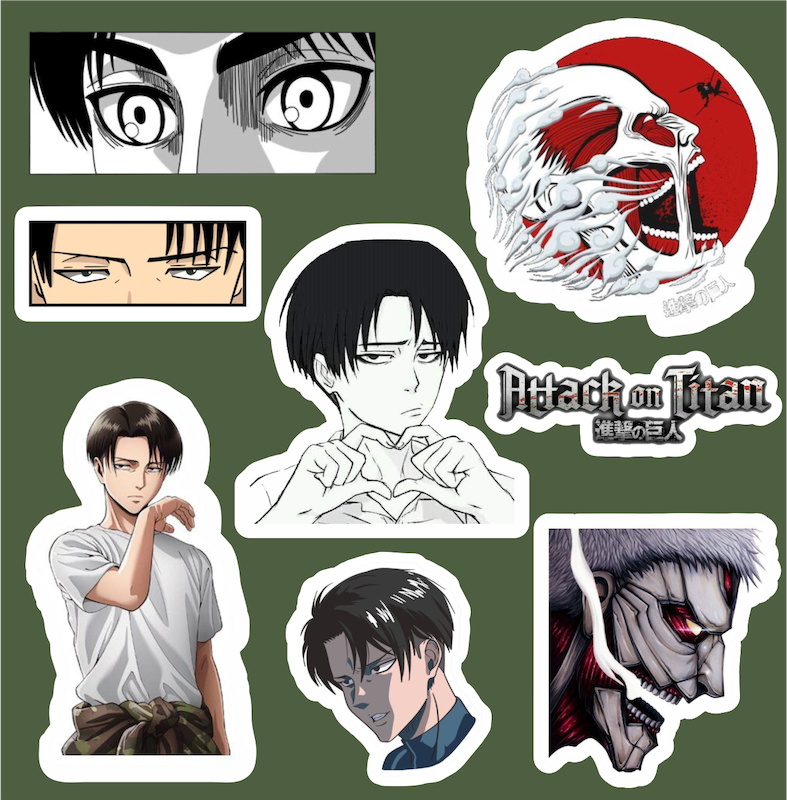 پک استیکر 14 Anime - Attack On Titan