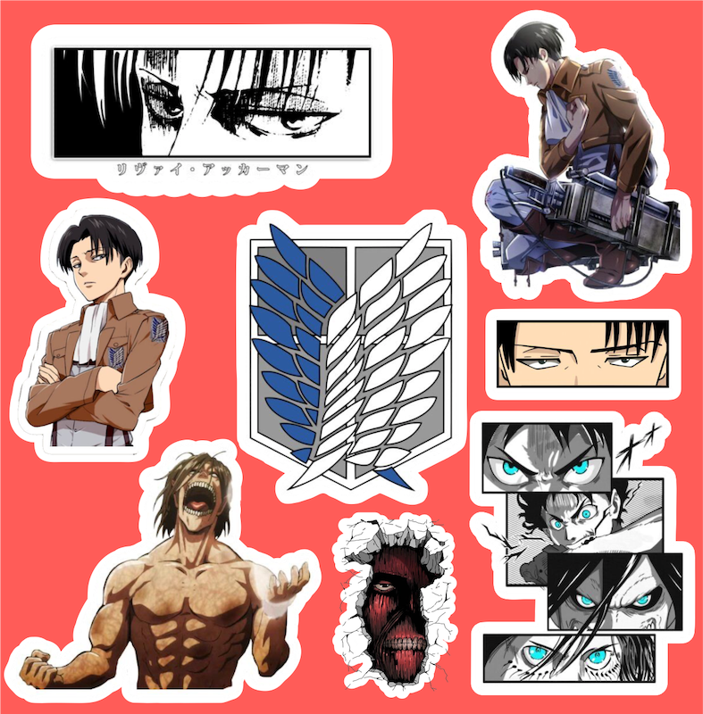 پک استیکر 12 Anime - Attack On Titan