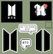 پک استیکر anime &amp; bts6 kpop