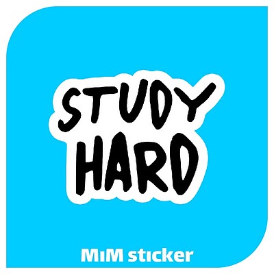 استیکر study hard