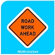 استیکر Road work ahead