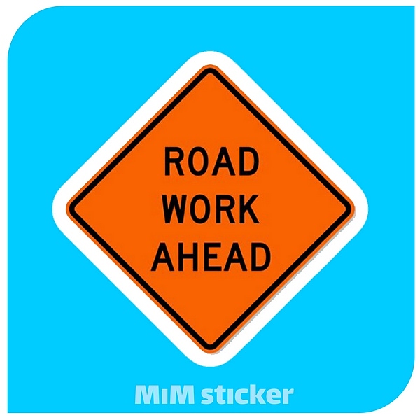 استیکر Road work ahead