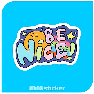 استیکر متن Be nice 