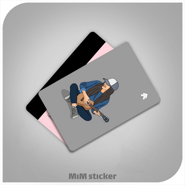 استیکر کارت بانکی دختر گیتاریست