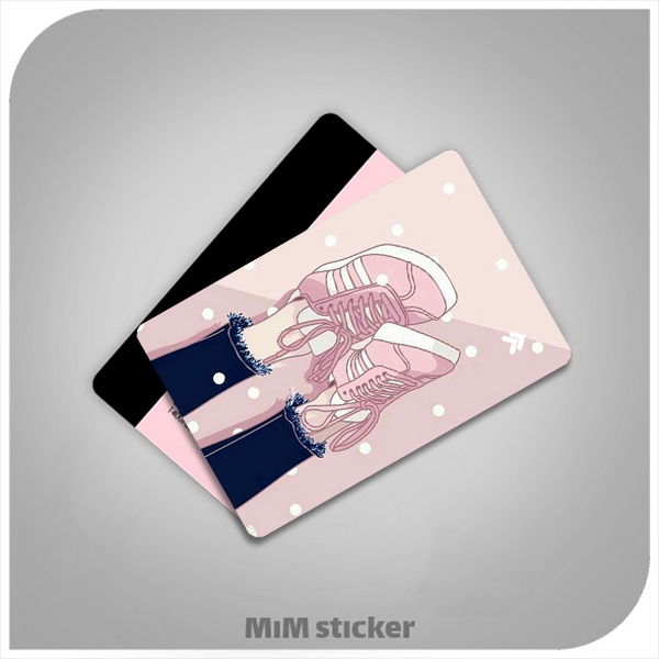 استیکر کارت بانکی کتونی صورتی 