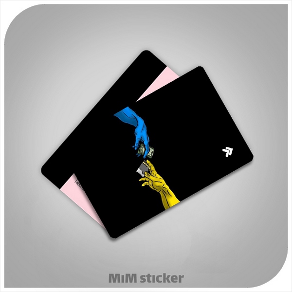 استیکر کارت بانکی دست ها