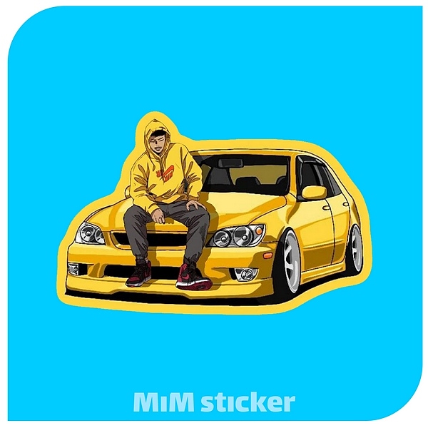 استیکر ماشین زرد