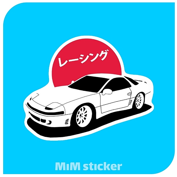 استیکر ماشین سفید  