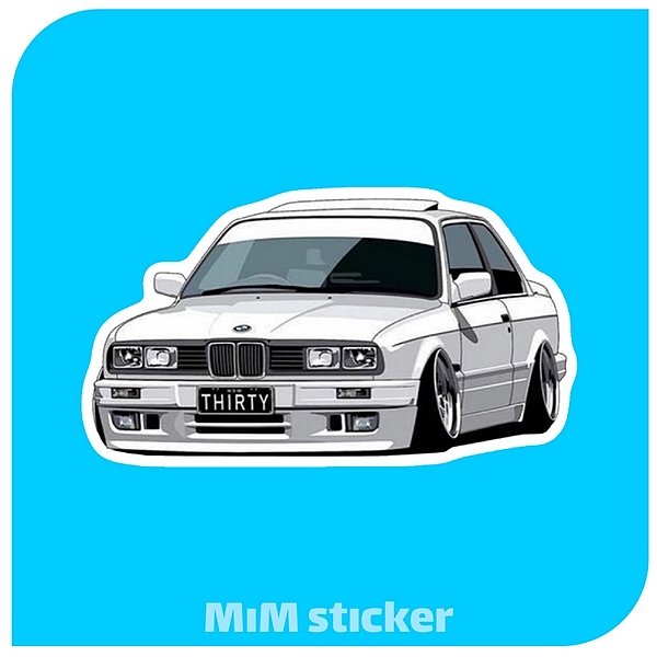 استیکر ماشین سفید 