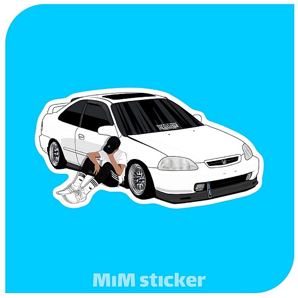 استیکر ماشین سفید