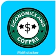 استیکر ECONOMICS AND COFFEE