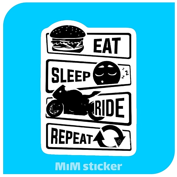 استیکر Eat sleep ride