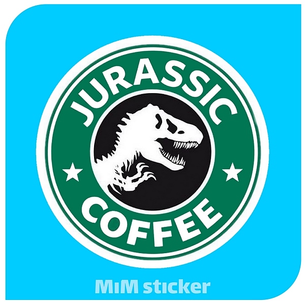 استیکر Jurassic coffee