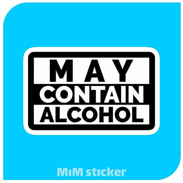 استیکر MAY contain alcohol