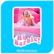 استیکر hi barbie 