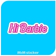 استیکر hi barbie 
