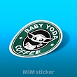 استیکر baby yoda coffee