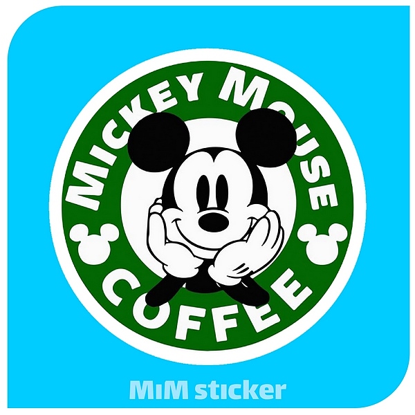 استیکر Mickey mouse coffee