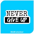 استیکر Never give up