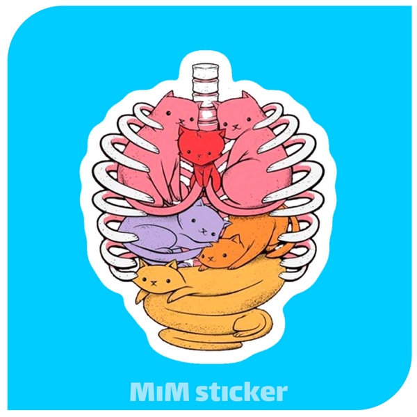 استیکر اعضای بدن گربه ایی 